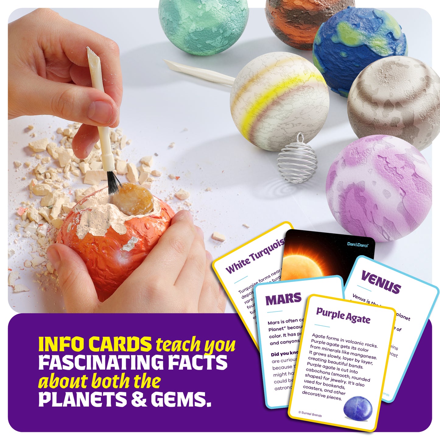 Dan&Darci Galaxy Gem Dig Kit - 9 Planets and Gems