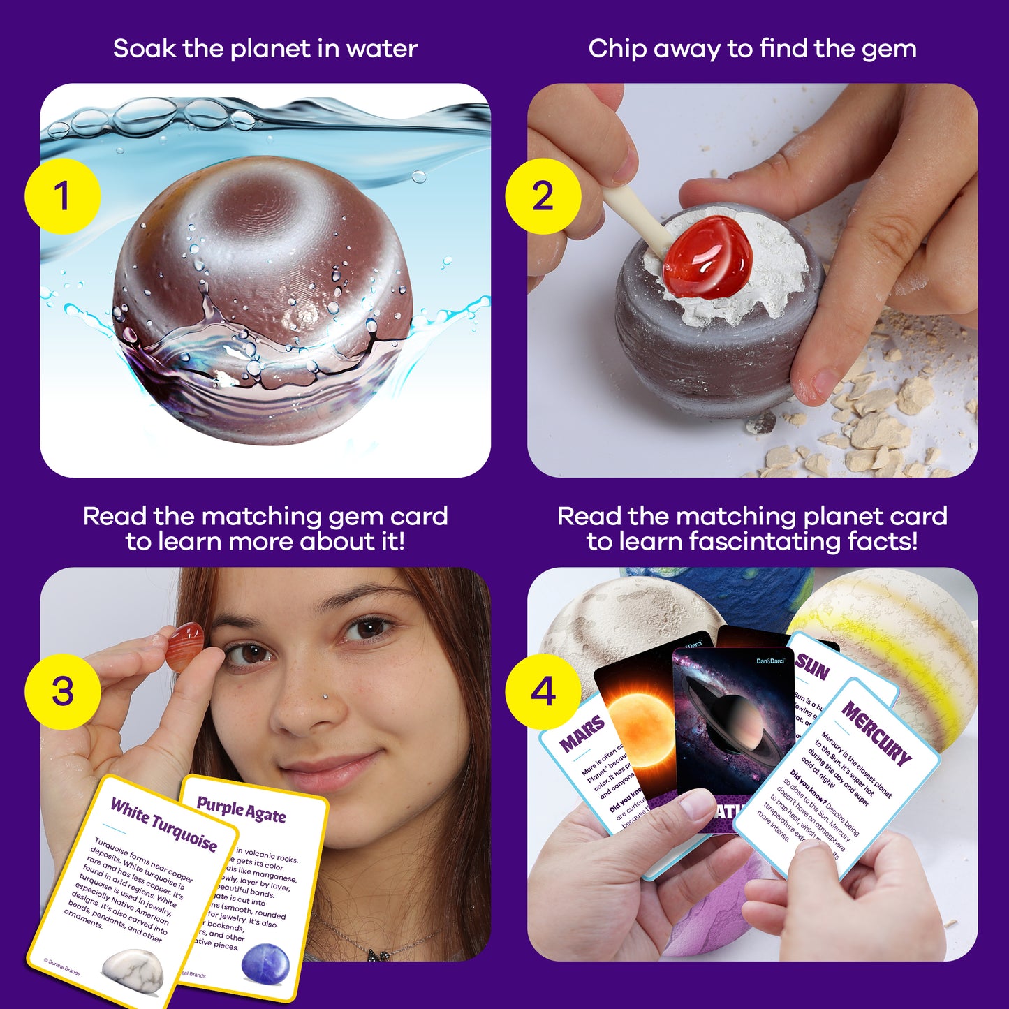 Dan&Darci Galaxy Gem Dig Kit - 9 Planets and Gems