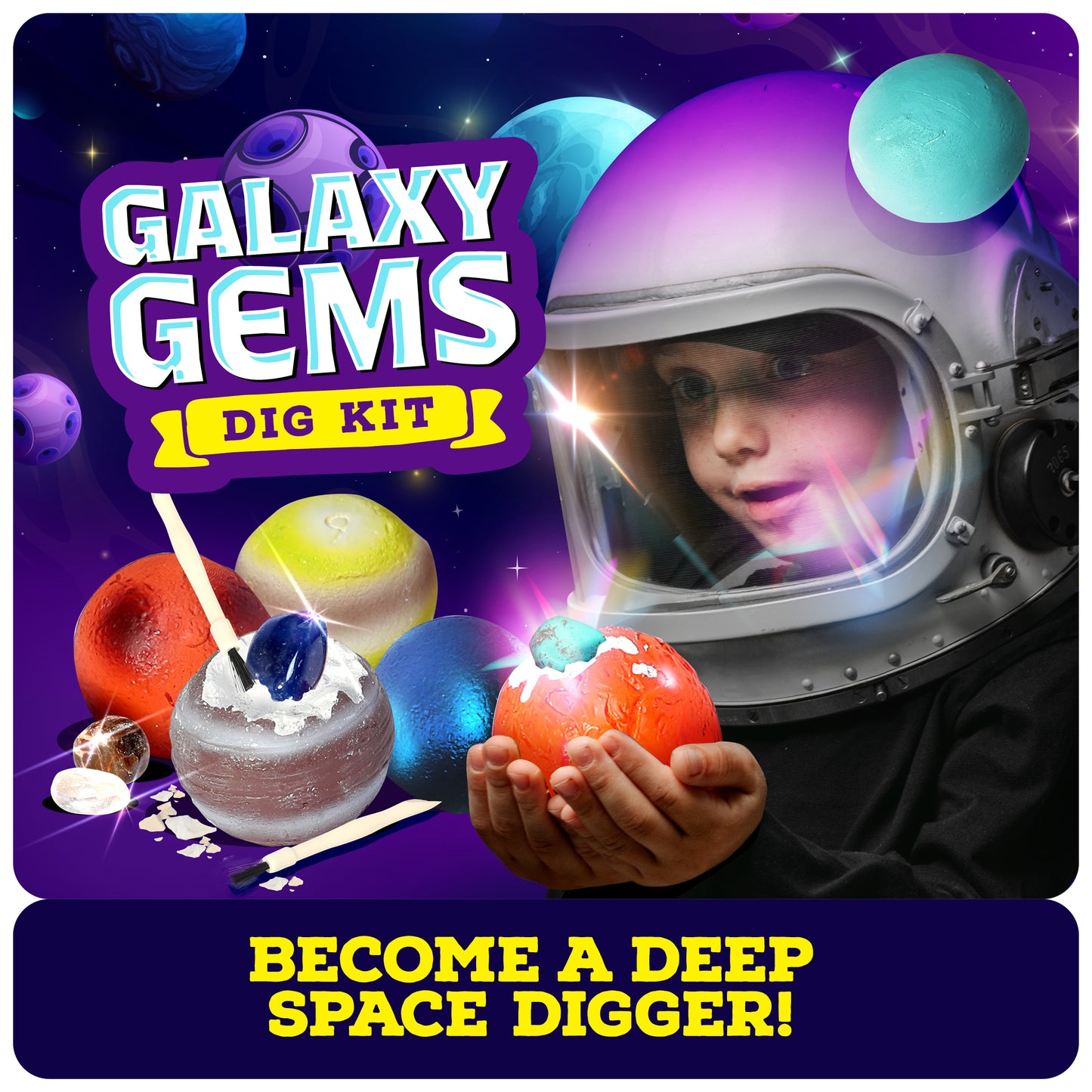 Dan&Darci Galaxy Gem Dig Kit - 9 Planets and Gems