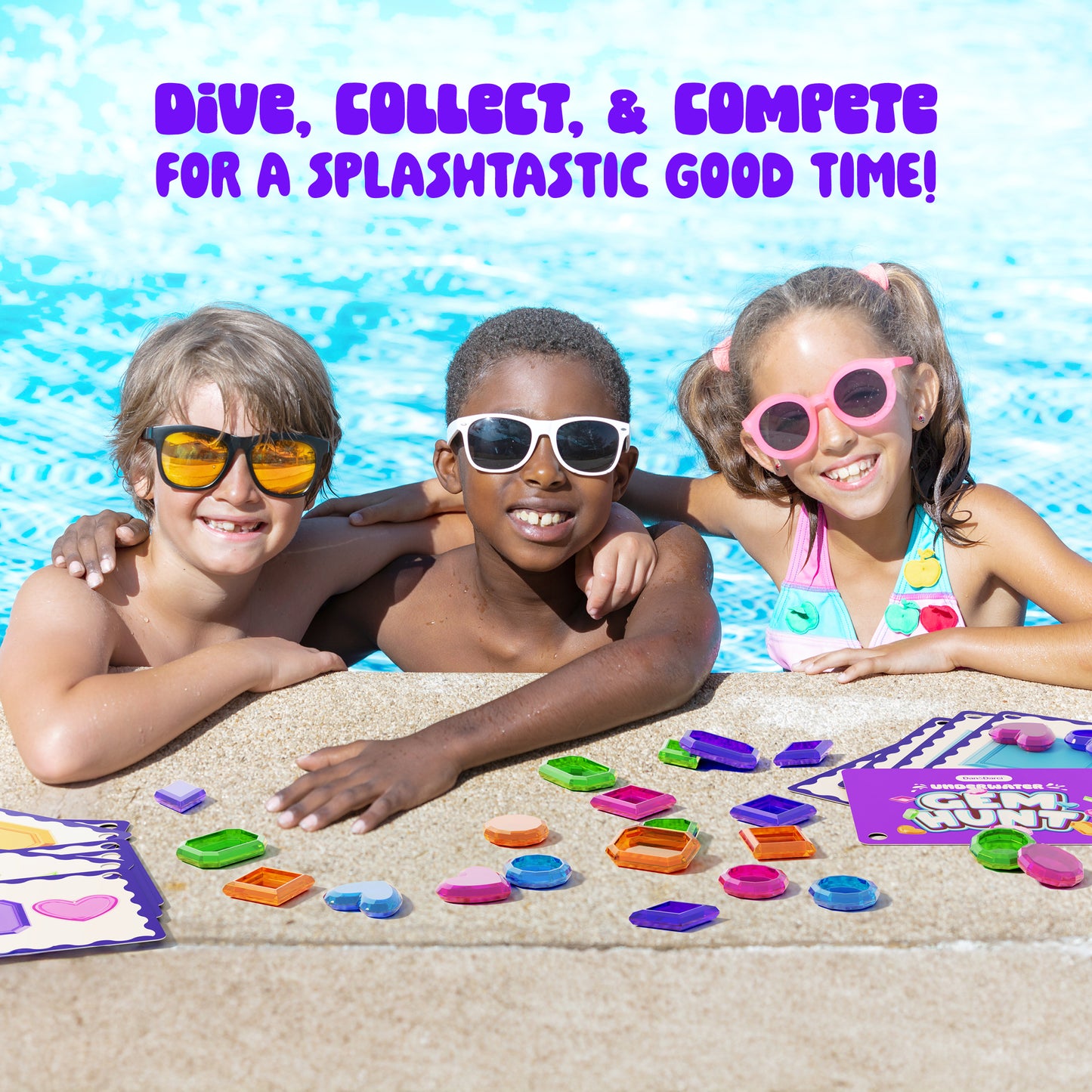 Dan&Darci Underwater Pool Gem Hunt Diving Game for Kids