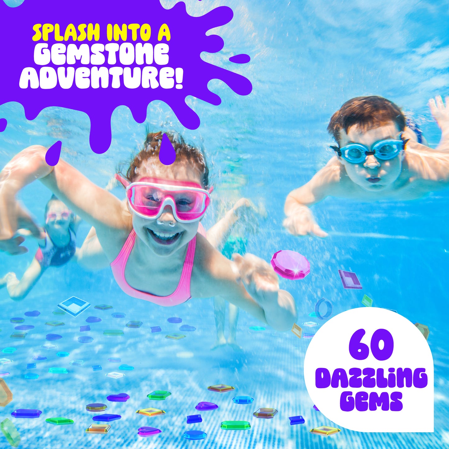 Dan&Darci Underwater Pool Gem Hunt Diving Game for Kids