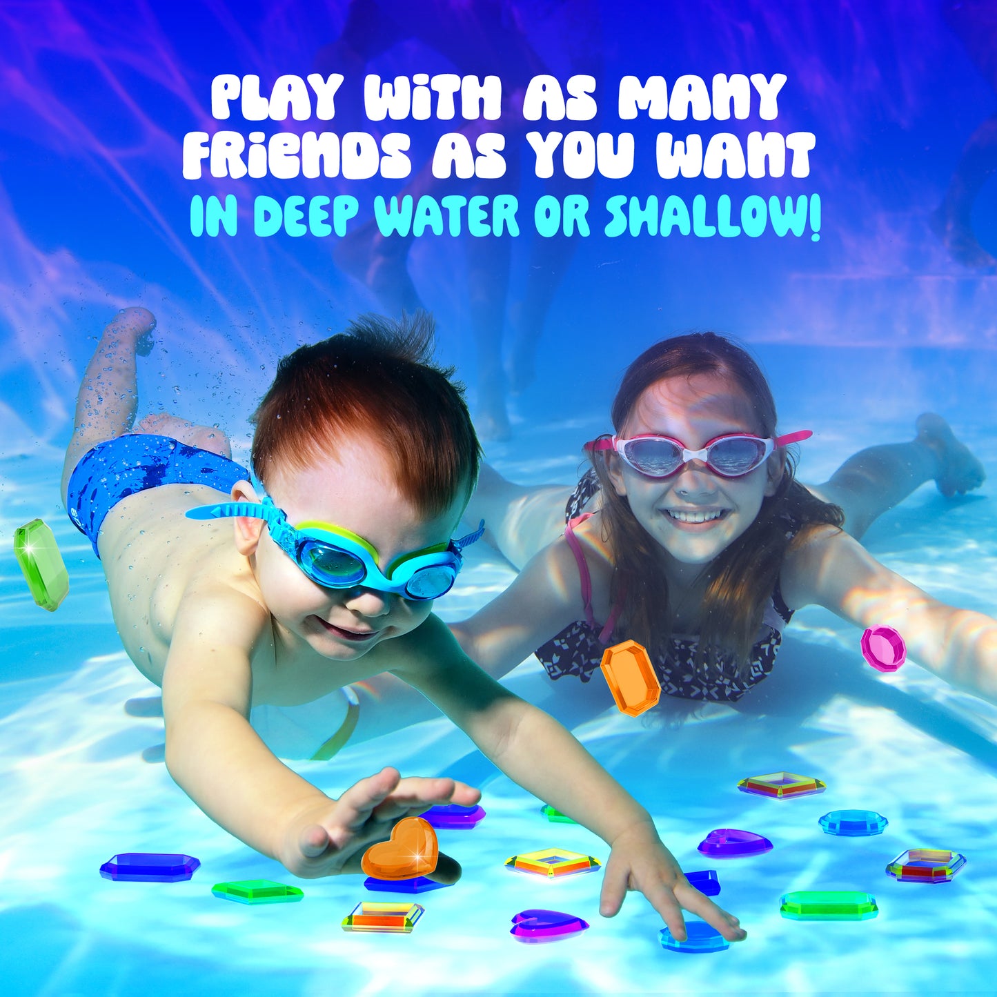 Dan&Darci Underwater Pool Gem Hunt Diving Game for Kids