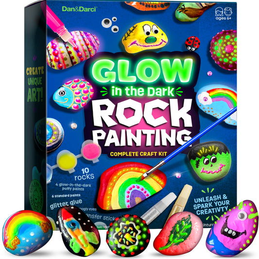 Dan&Darci Glow in the Dark Rock Painting Craft Kit