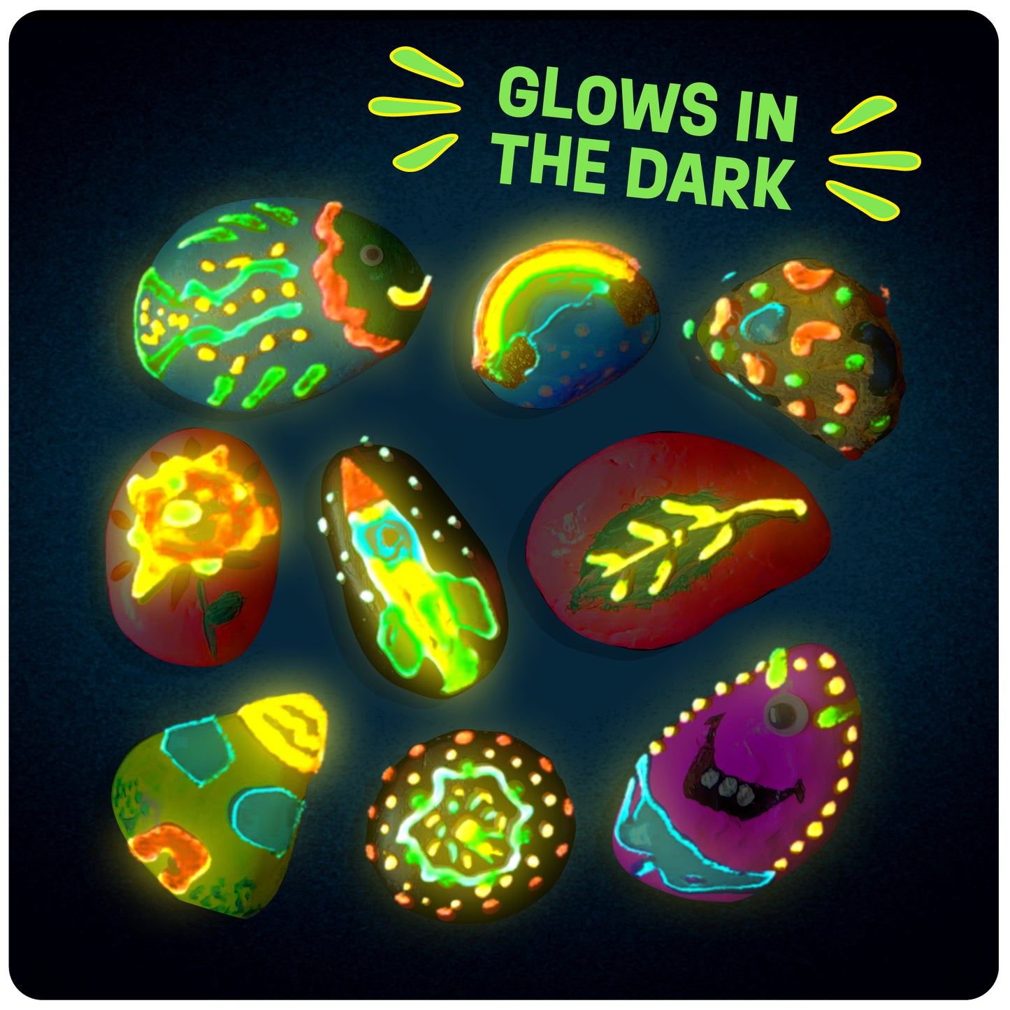 Dan&Darci Glow in the Dark Rock Painting Craft Kit