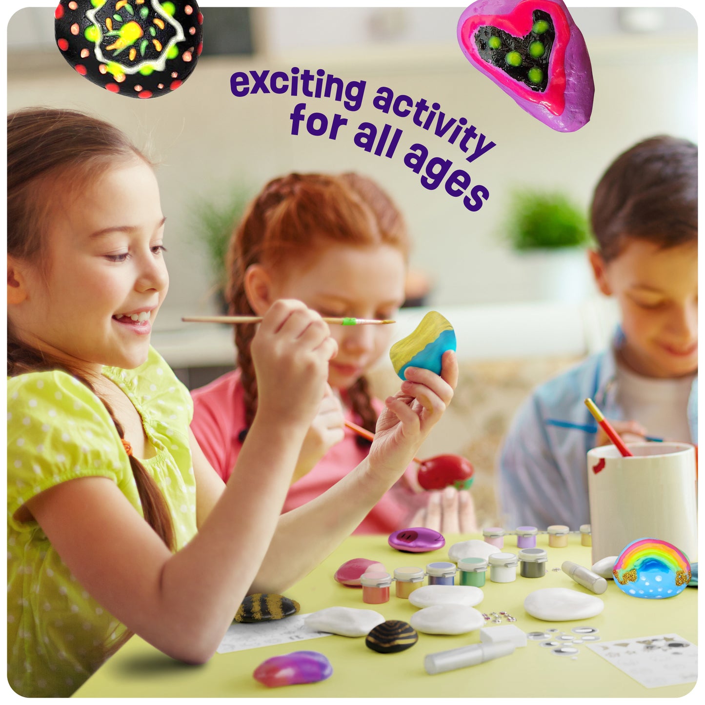 Dan&Darci Glow in the Dark Rock Painting Craft Kit