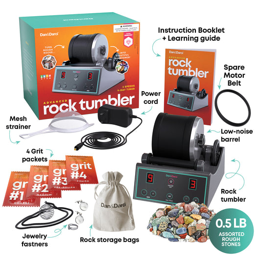 Dan&Darci Advanced Professional Rock Tumbler Kit - Digital 9-Day Polishing Timer & 3 Speed Settings