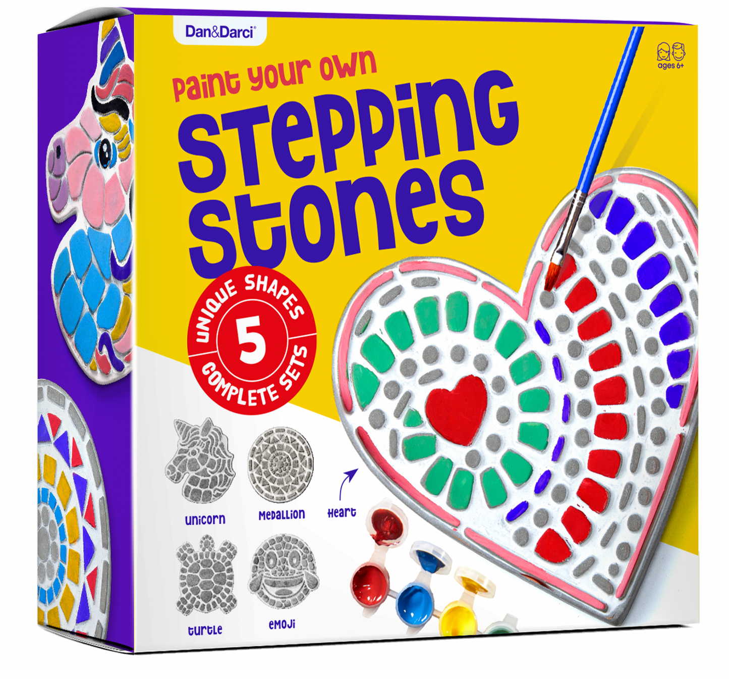 Dan&Darci Paint Your Own Stepping Stones - 5 Unique Shapes