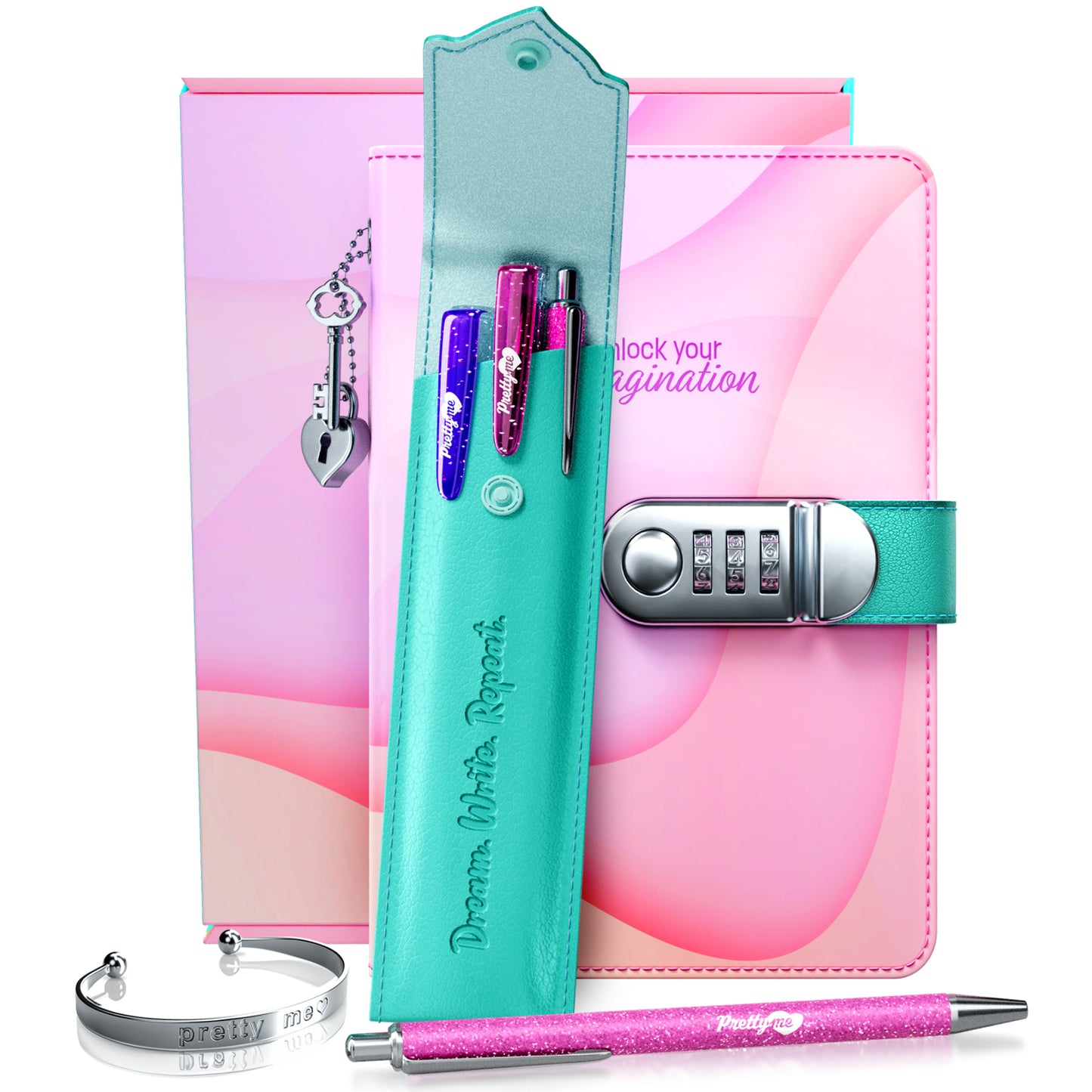 Pretty Me Secret Diary Set for Girls - Customizable Combination Lock