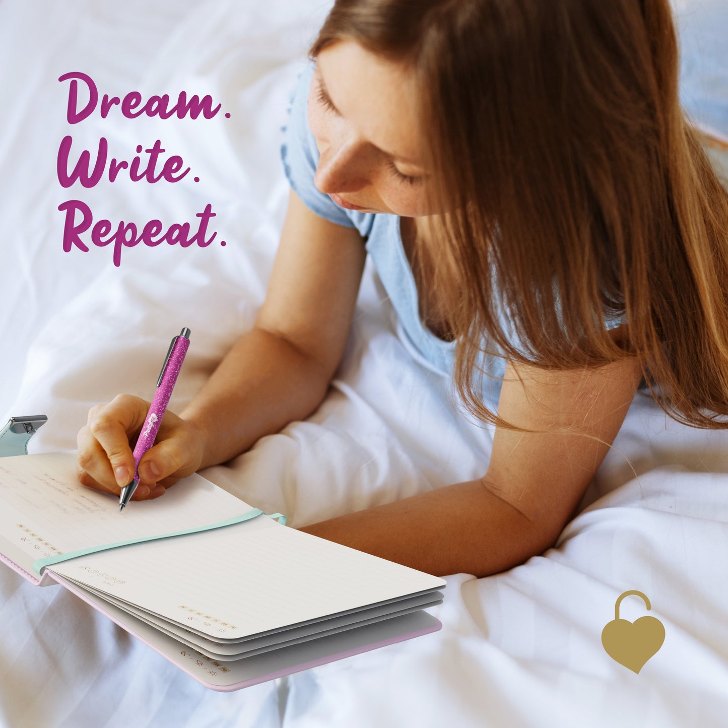 Pretty Me Secret Diary Set for Girls - Customizable Combination Lock