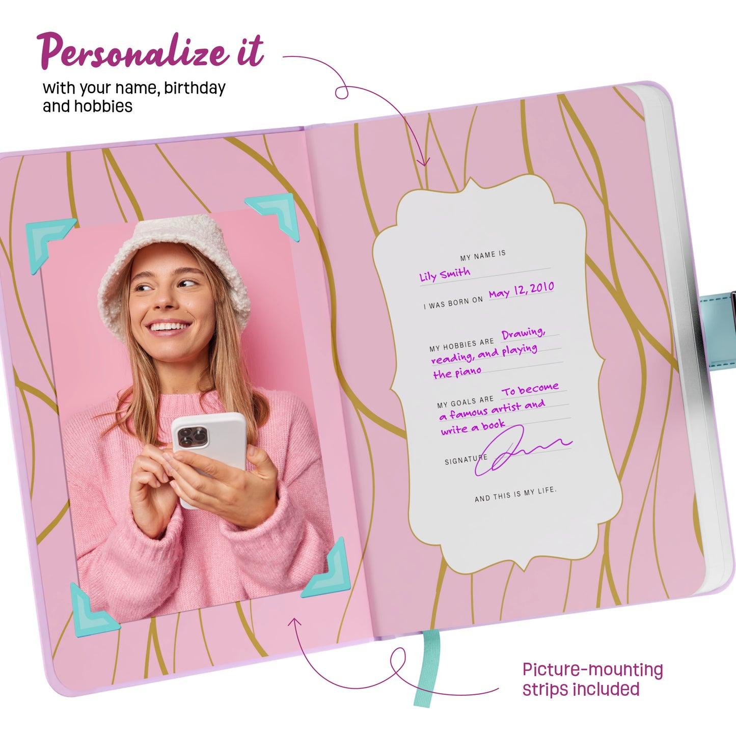 Pretty Me Secret Diary Set for Girls - Customizable Combination Lock
