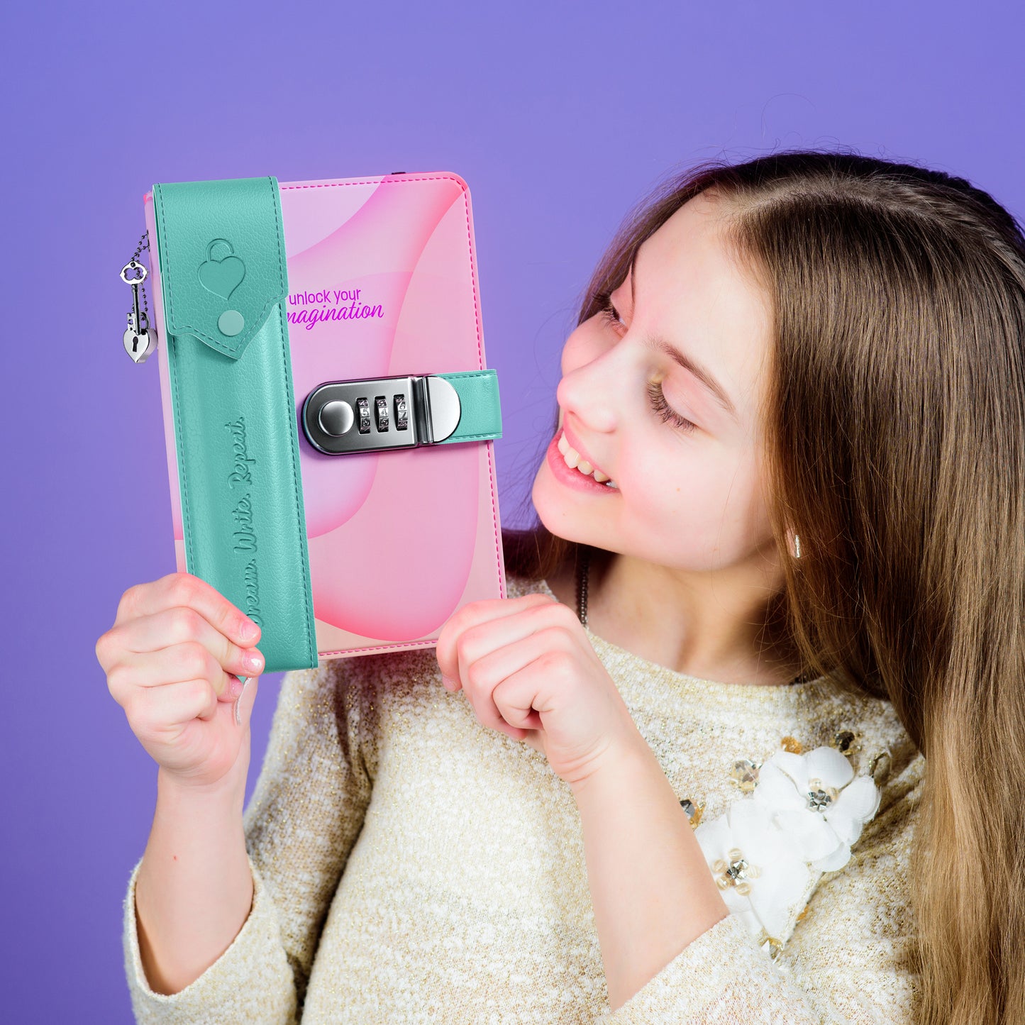 Pretty Me Secret Diary Set for Girls - Customizable Combination Lock