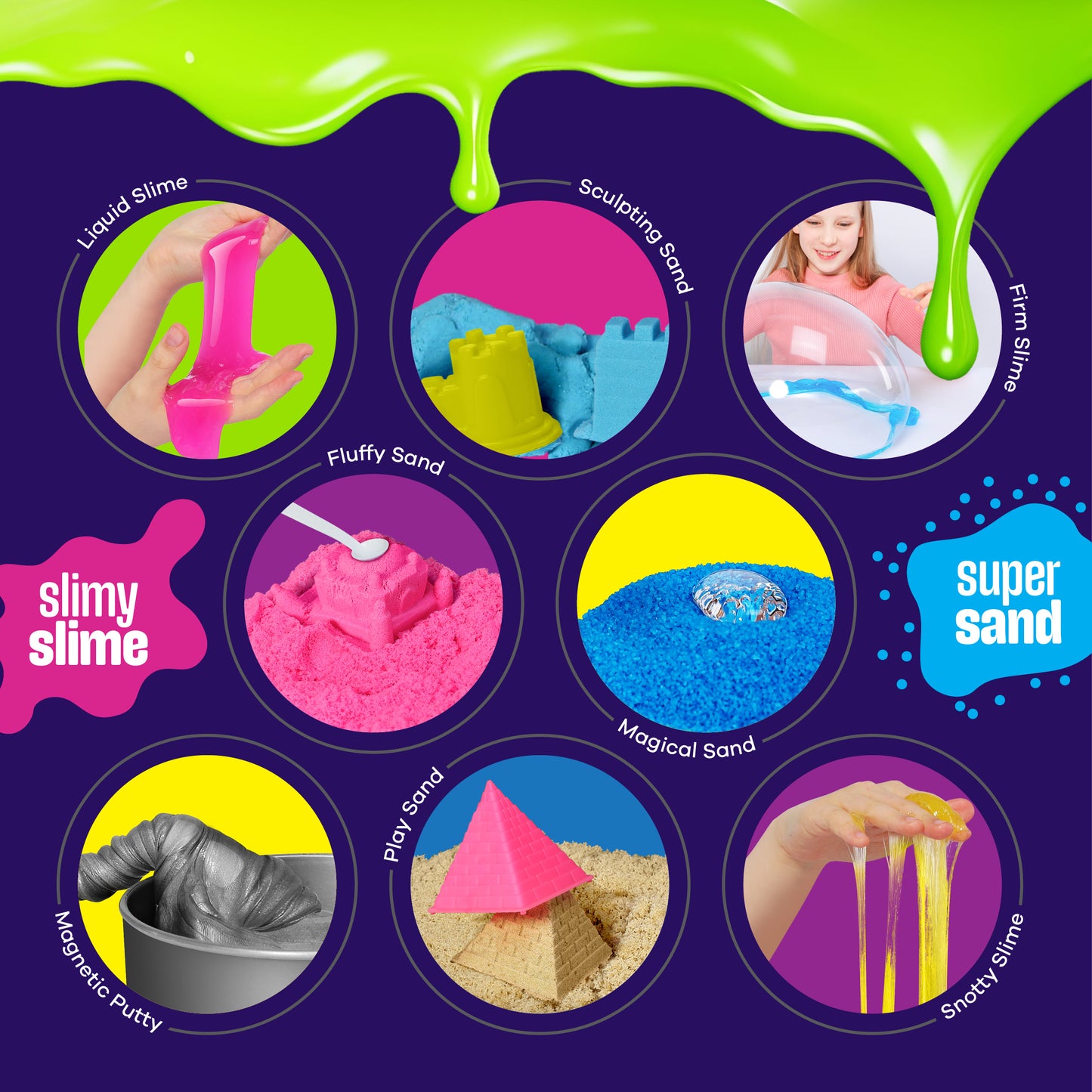 Dan&Darci Slime, Putty & Sand Sensory Science Activity Kit