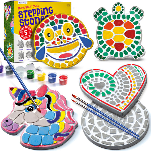 Dan&Darci Paint Your Own Stepping Stones - 5 Unique Shapes
