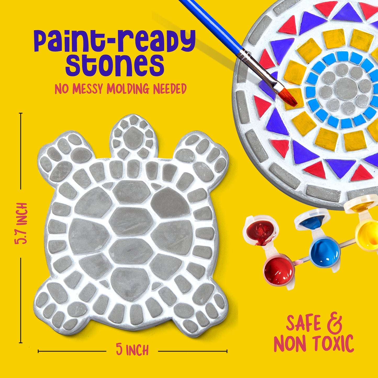 Dan&Darci Paint Your Own Stepping Stones - 5 Unique Shapes