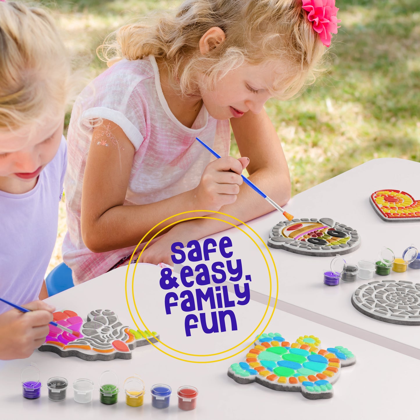 Dan&Darci Paint Your Own Stepping Stones - 5 Unique Shapes