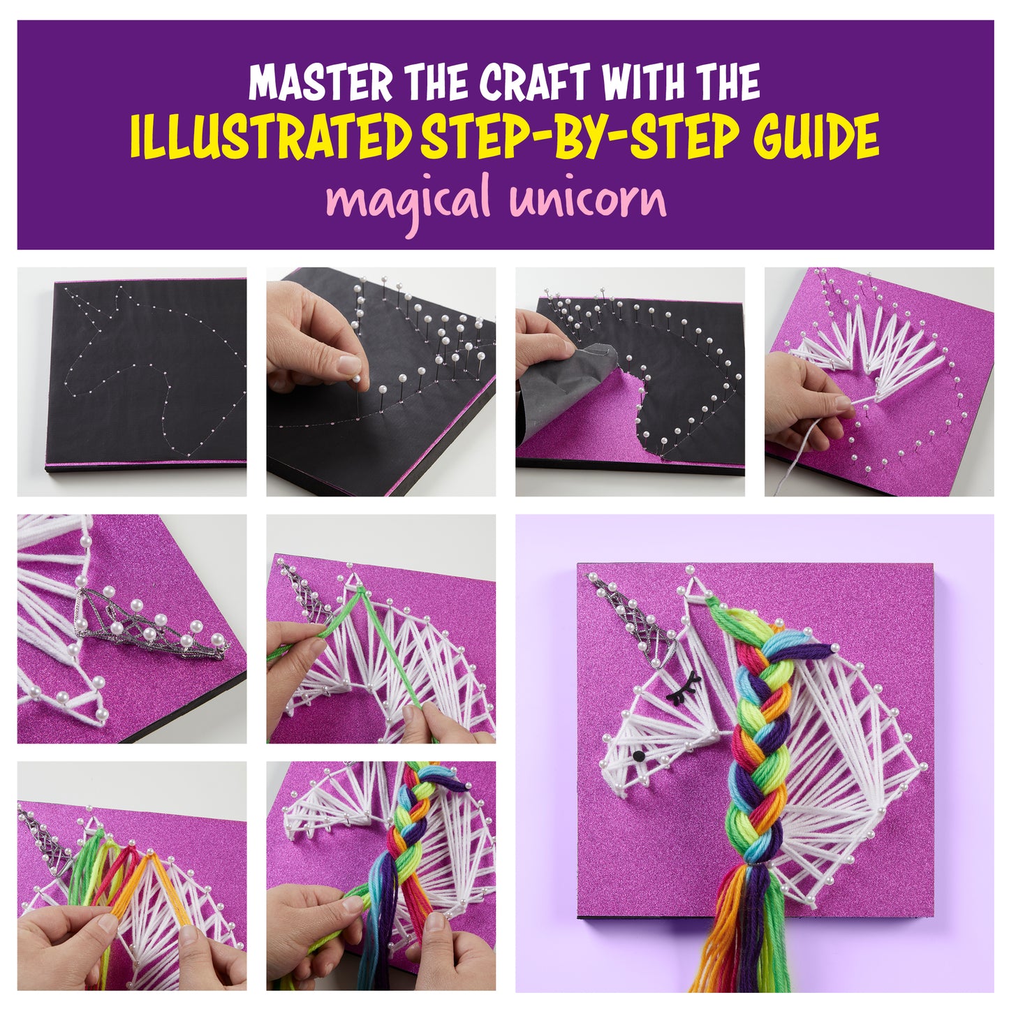 Ddan&Darci String Art Craft Kit - Unicorn, Star