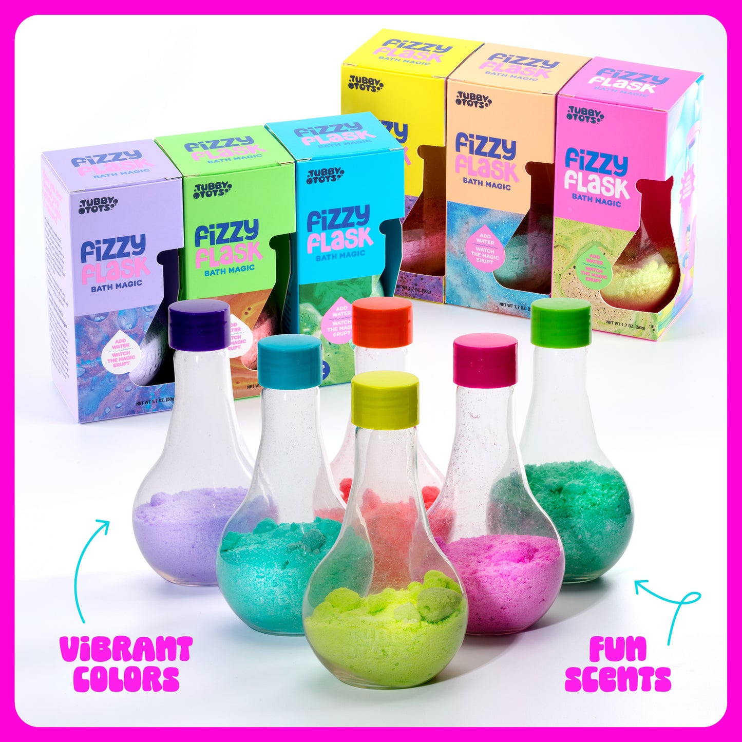 Tubby Tots Fizzy Flask - Bath Potion Kits - 6 Pack
