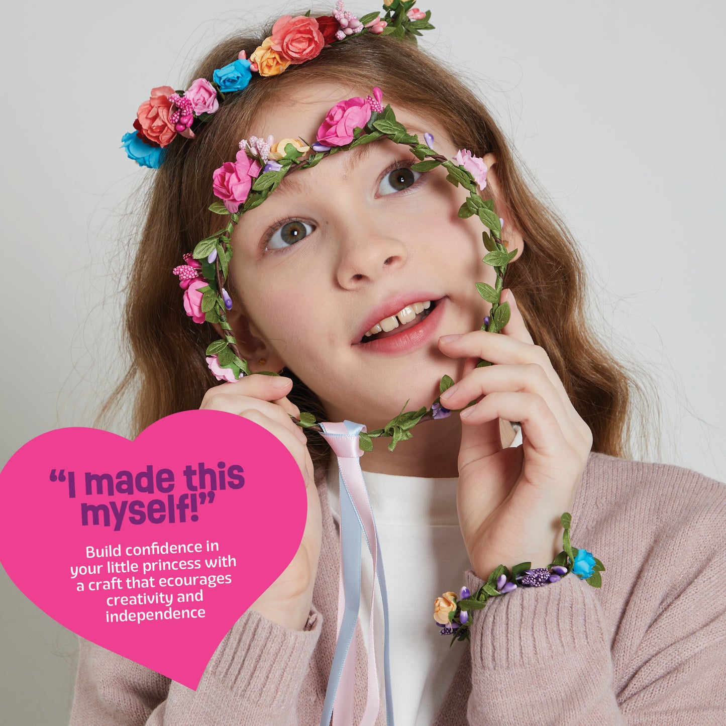Pretty Me DIY Flower Crown & Bracelets Making Kit for Girls