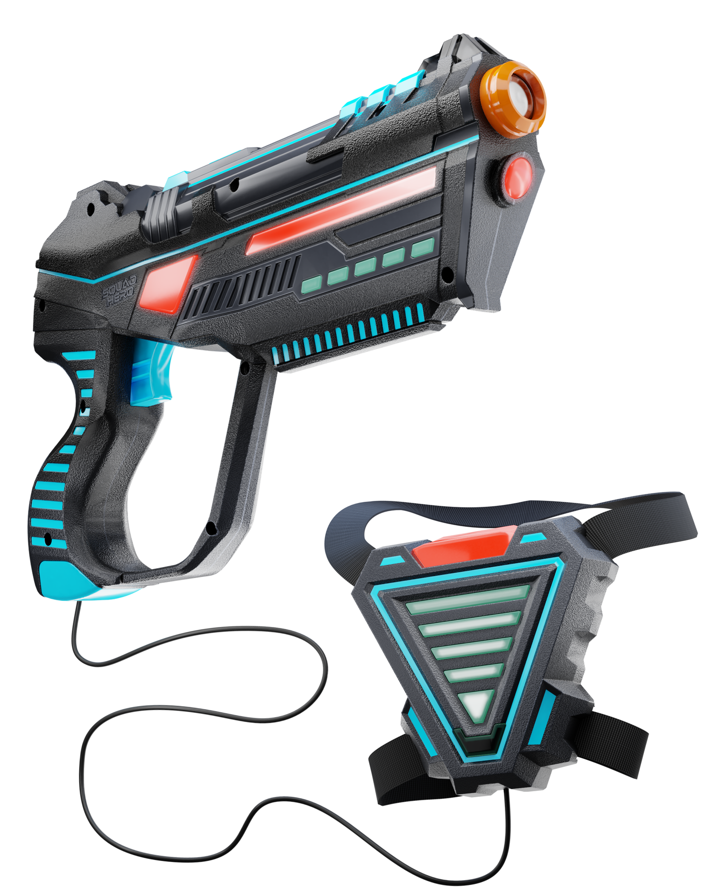 Replacement Gun and Vest Squad Hero Laser Tag Light Force Edition- Blue