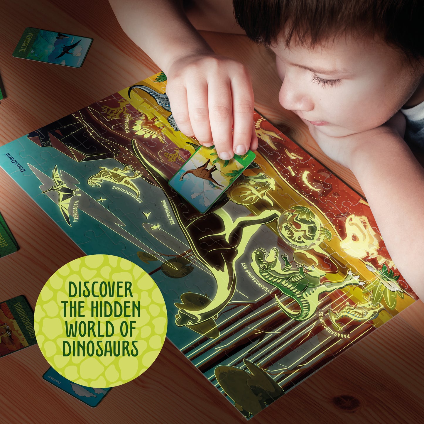 Dan&Darci Glow-in-the-Dark 100 Piece Dinosaur Puzzle for Kids