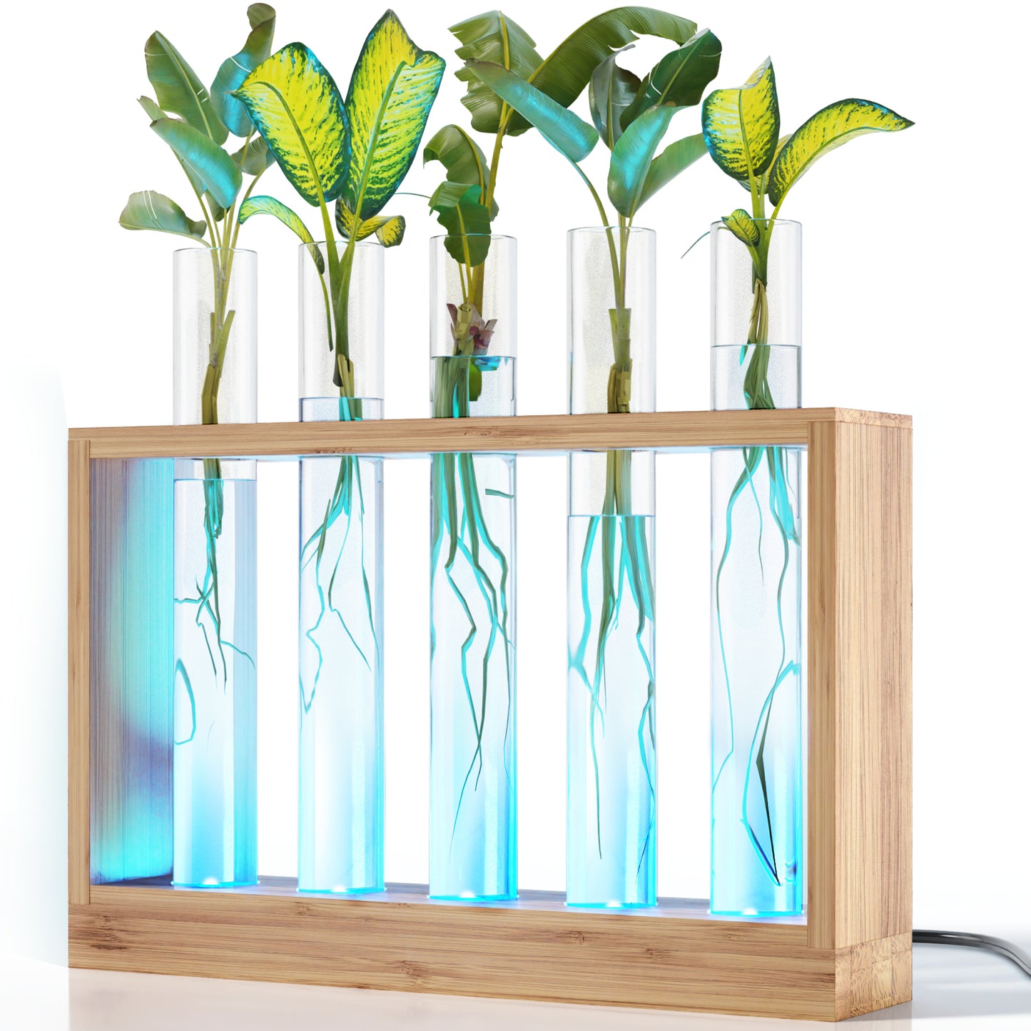 Planter's Choice Light Up Bamboo Vial Air Planter