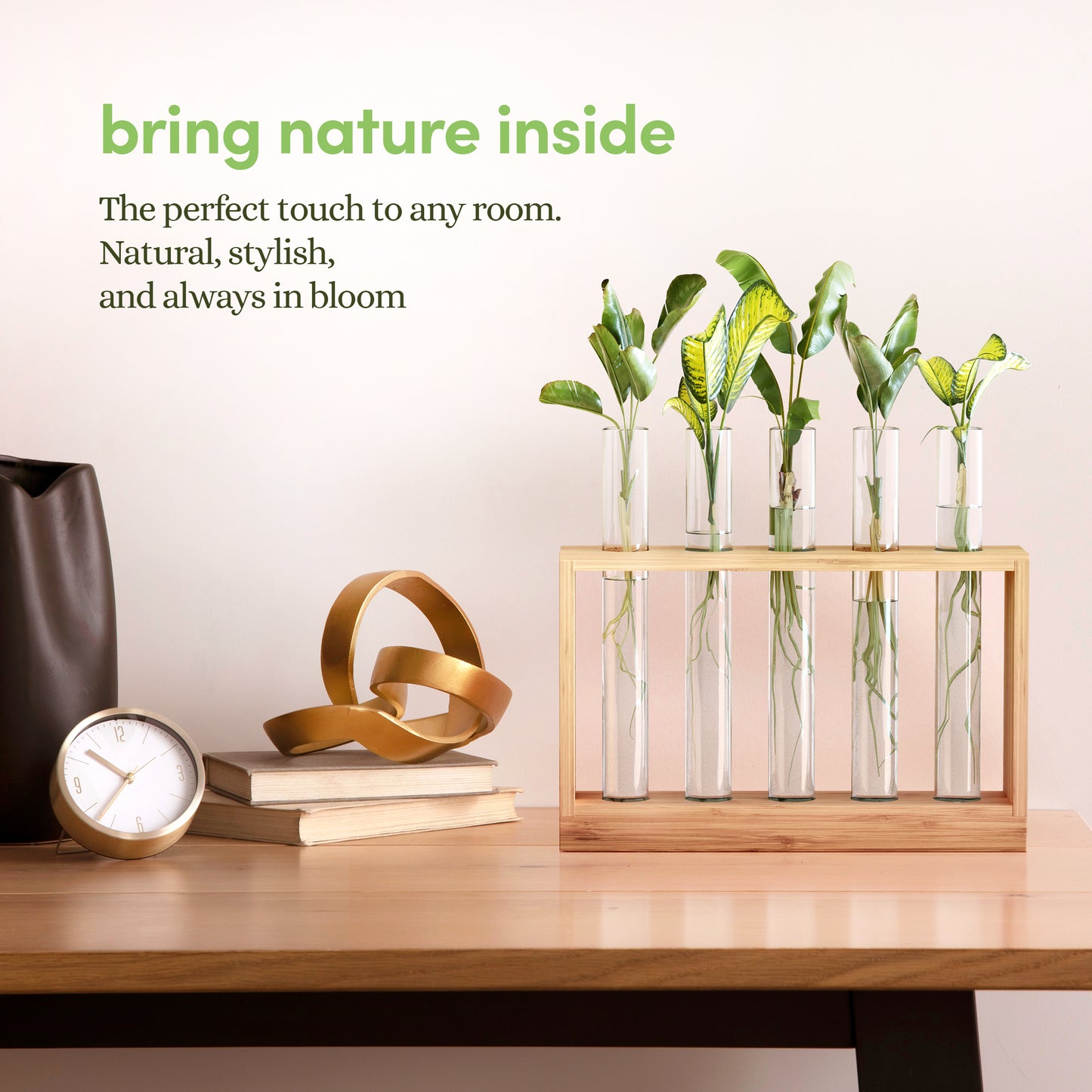 Planter's Choice Light Up Bamboo Vial Air Planter