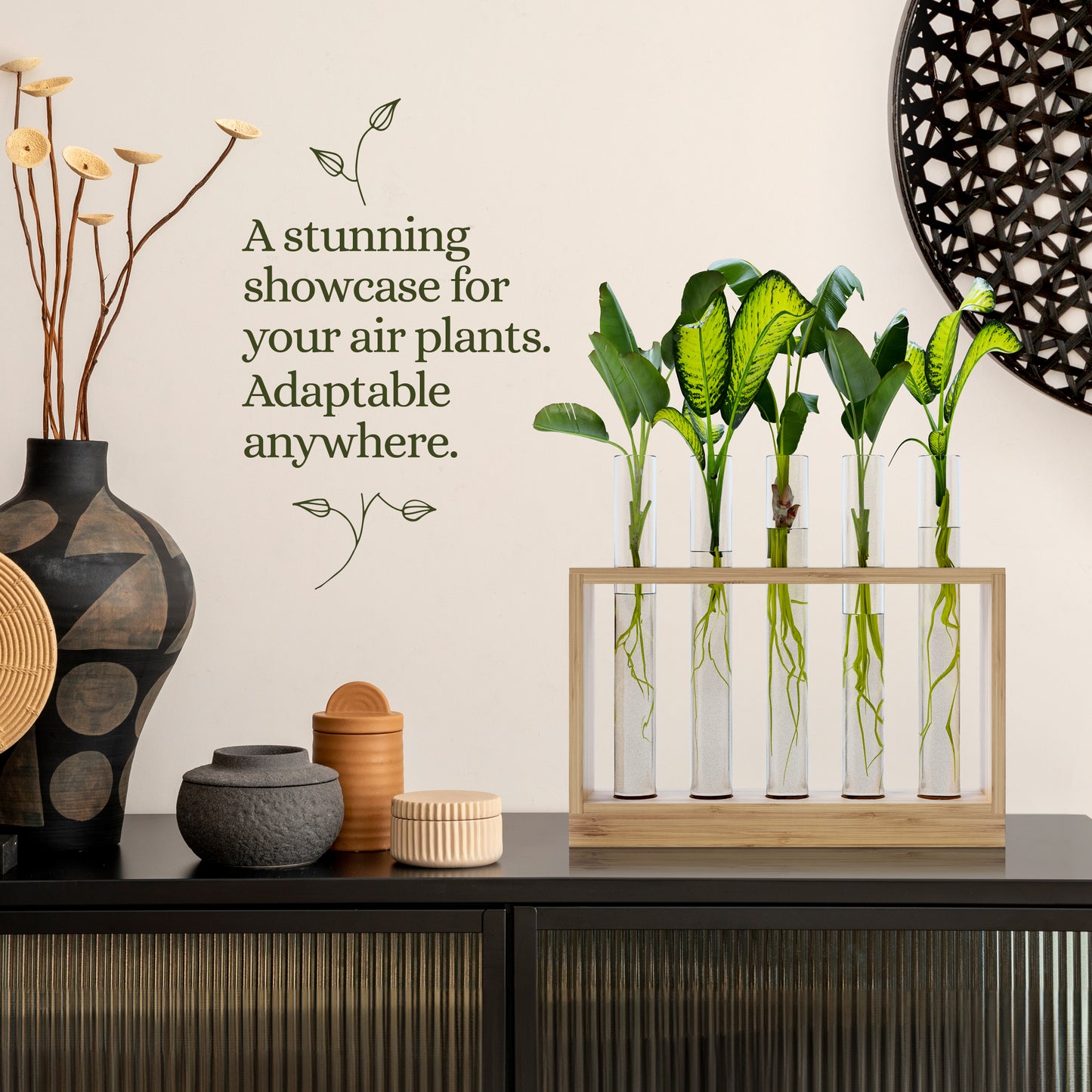Planter's Choice Light Up Bamboo Vial Air Planter