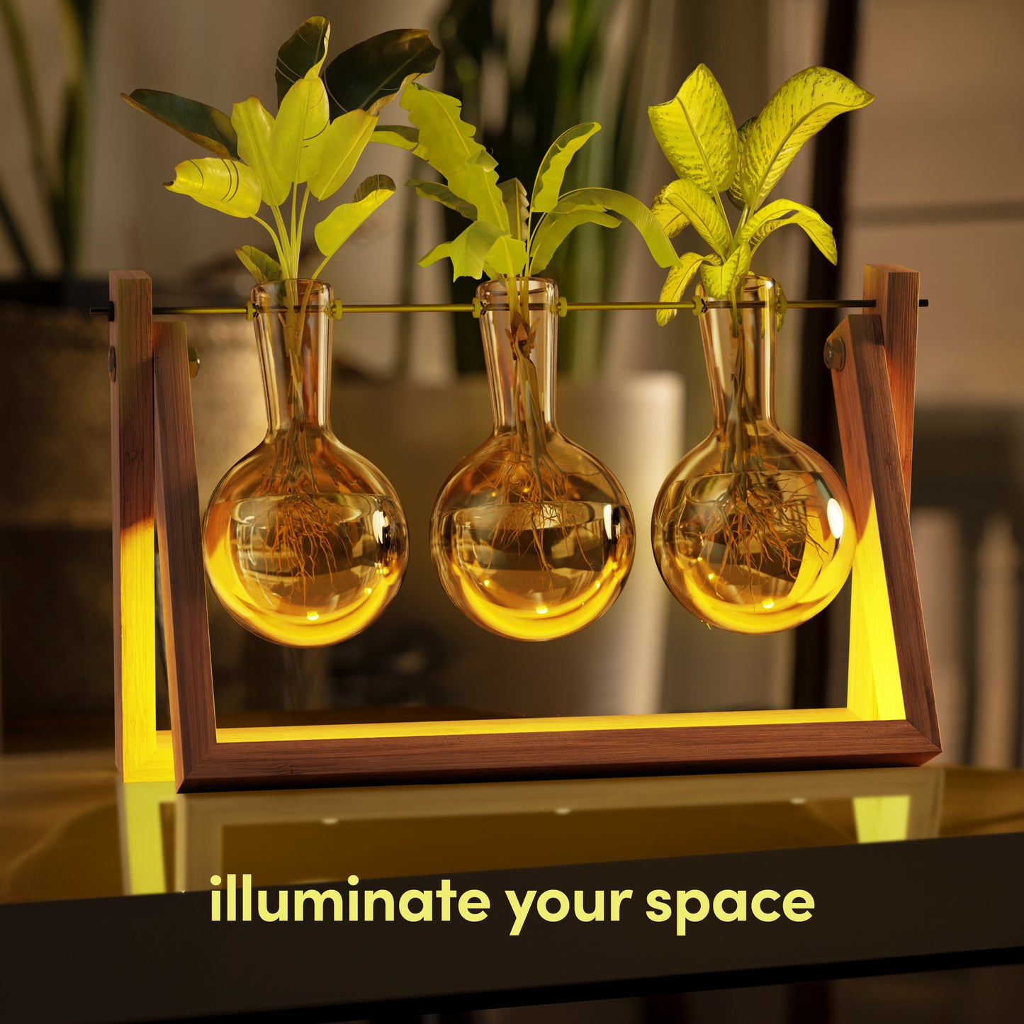 Planters' Choice Light Up Bamboo Air Planter