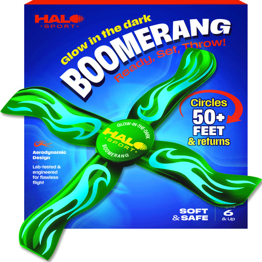Boomerang for Kids & Adults - Boy Gifts 8-12 - Glow-in-the-Dark (Green)