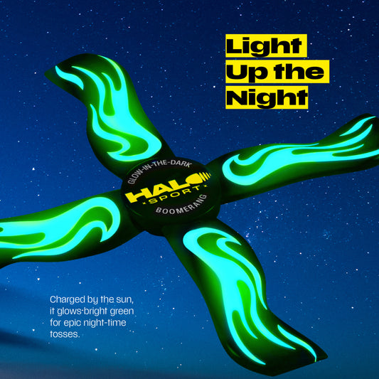 Boomerang for Kids & Adults - Boy Gifts 8-12 - Glow-in-the-Dark (Green)