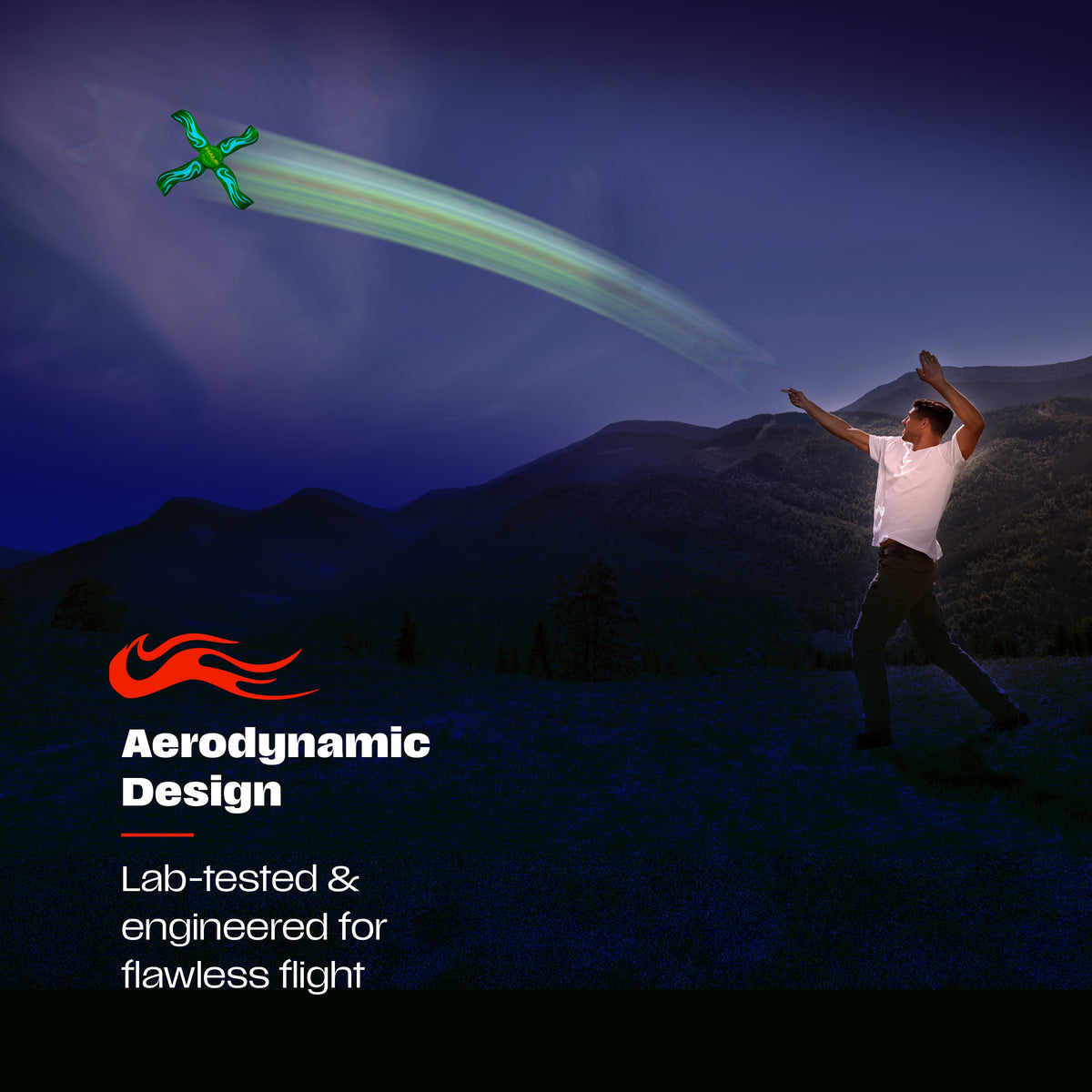 Boomerang for Kids & Adults - Boy Gifts 8-12 - Glow-in-the-Dark (Green)
