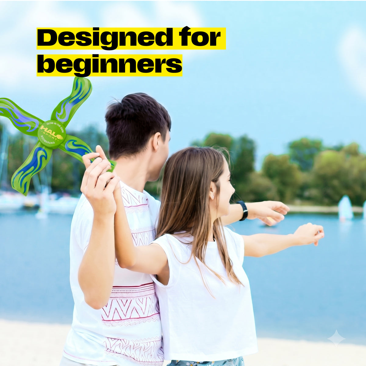 Boomerang for Kids & Adults - Boy Gifts 8-12 - Glow-in-the-Dark (Green)