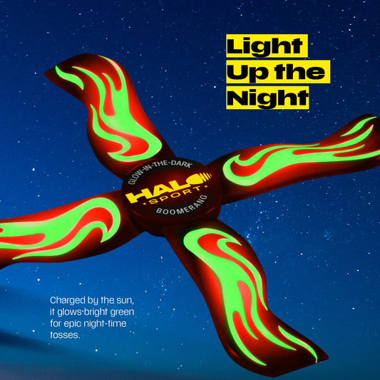 Boomerang for Kids & Adults - Boy Gifts 8-12 - Glow-in-the-Dark (Red)