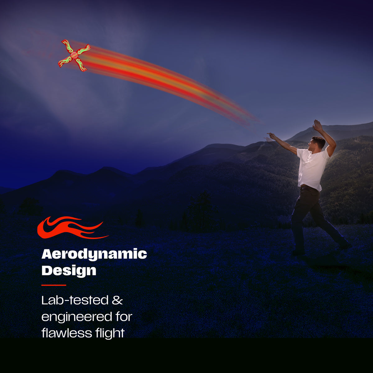 Boomerang for Kids & Adults - Boy Gifts 8-12 - Glow-in-the-Dark (Red)