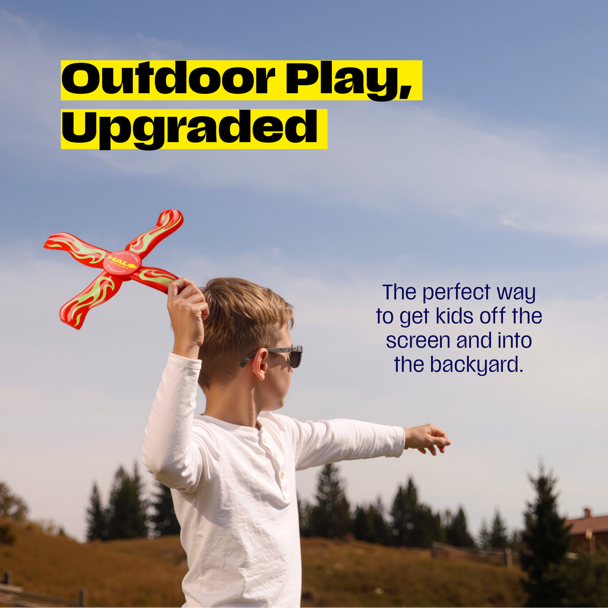 Boomerang for Kids & Adults - Boy Gifts 8-12 - Glow-in-the-Dark (Red)