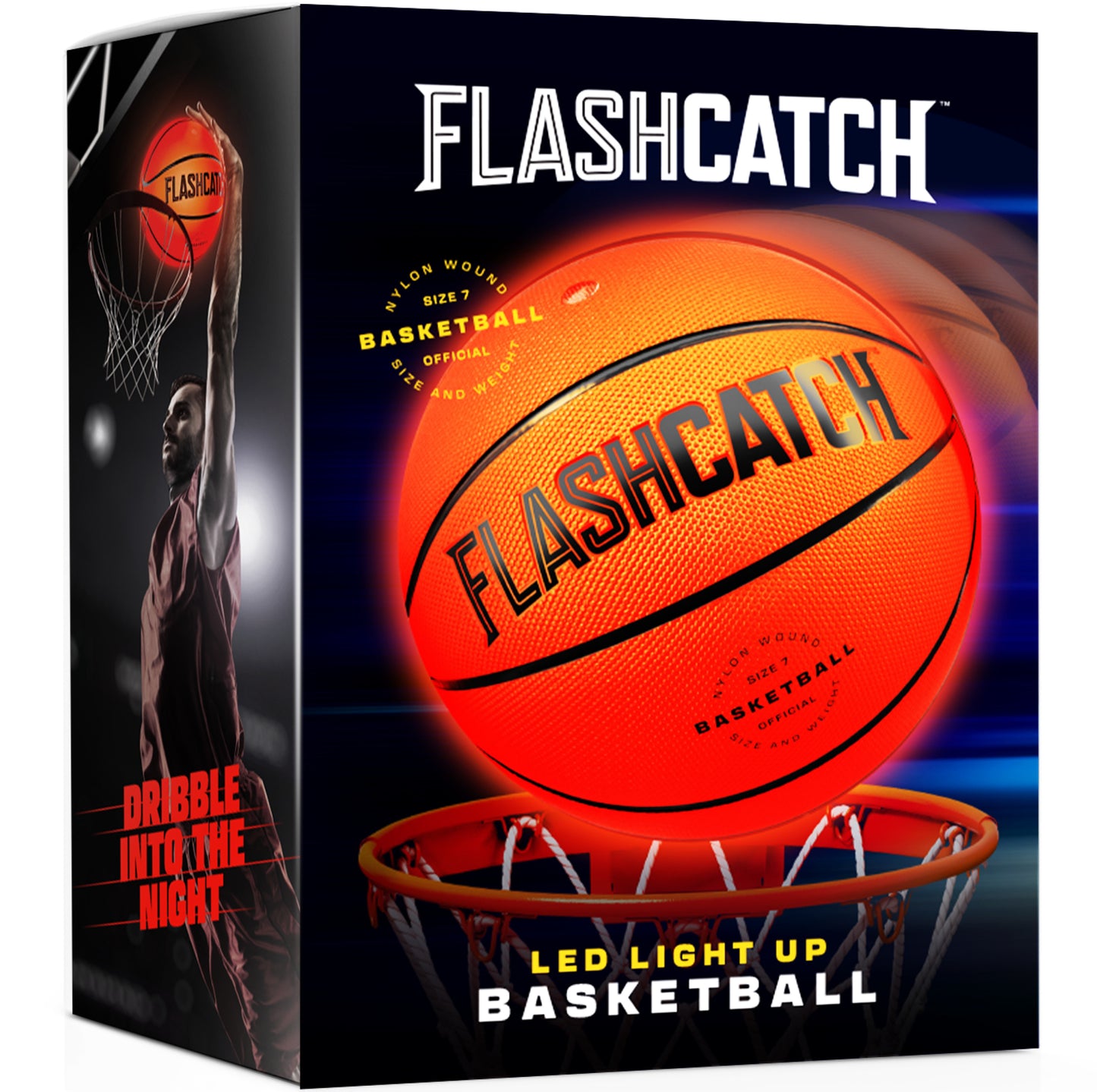 FlashCatch Light Up Basketball - Bounce Activated, Auto Shut-Off, Official Size 7