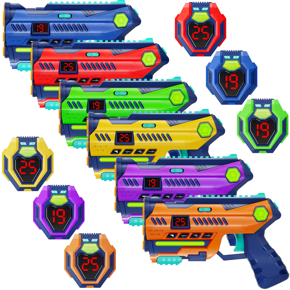 Laser Tag Set of 6 - Gifts for 8 9 10 11 12 13 Year Old Boy (6 Pack)