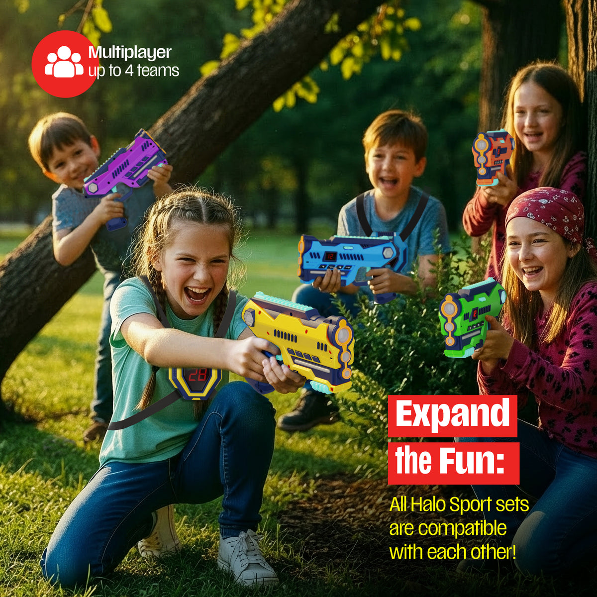 Laser Tag Set of 6 - Gifts for 8 9 10 11 12 13 Year Old Boy (6 Pack)