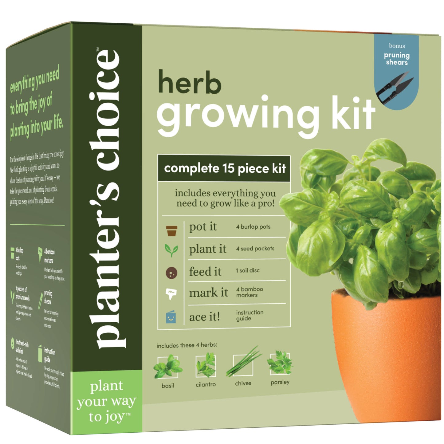 Planter's Choice Herb Growing Kit - 15 Piece Kit