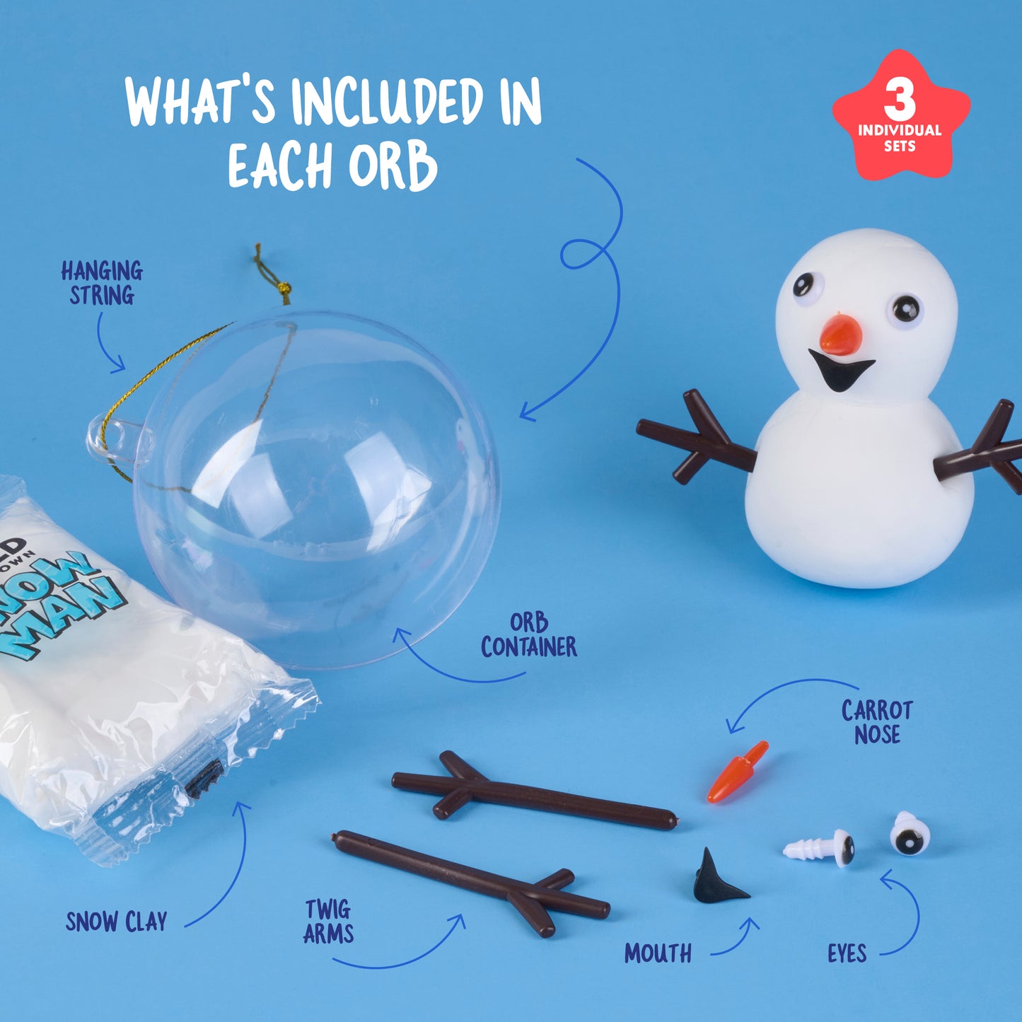 Dan&Darci Snowman Making Kit for Kids - 40+ Piece Kit
