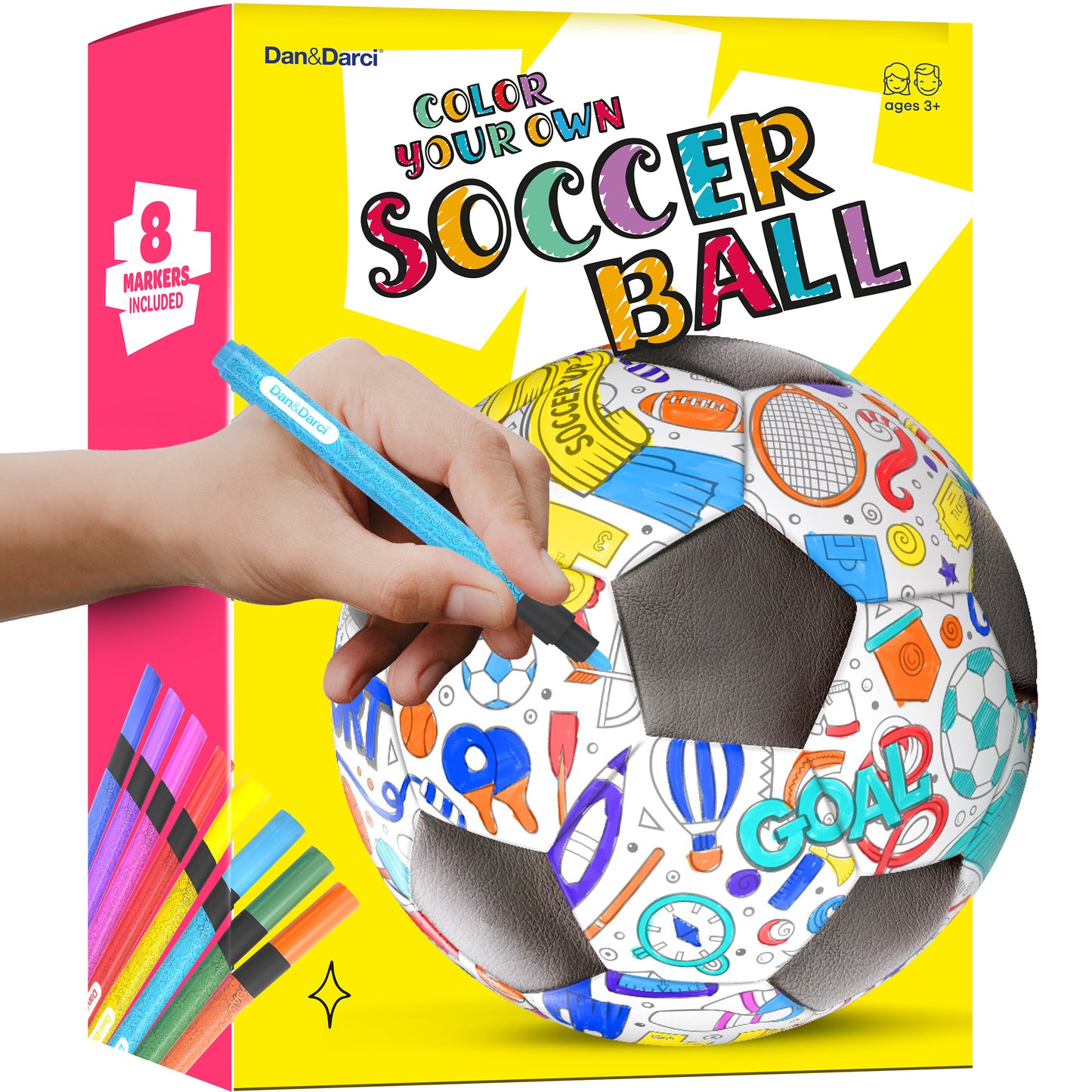 Dan&Darci Soccer Ball Coloring Kit for Kids