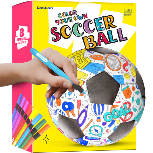 Dan&Darci Soccer Ball Coloring Kit for Kids