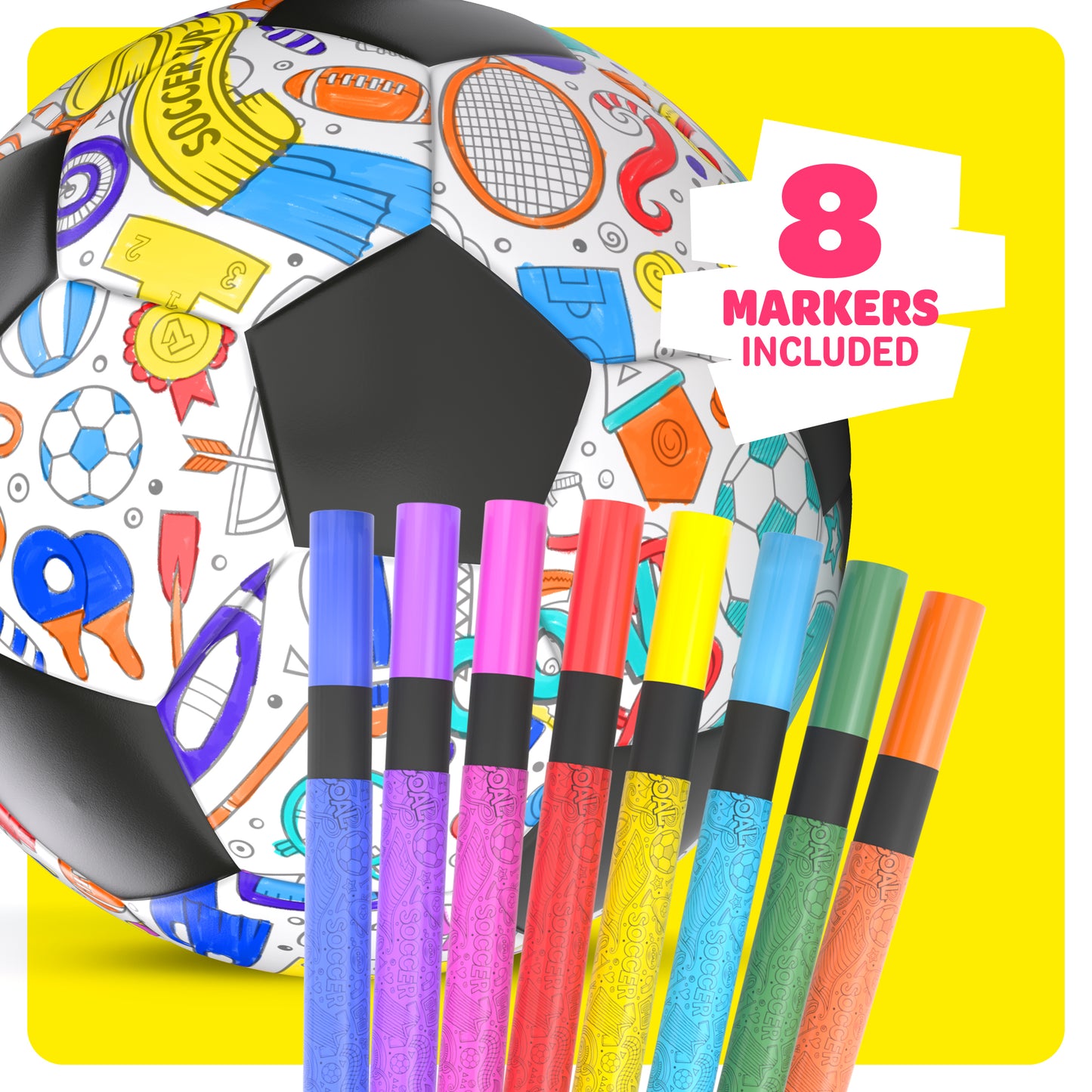 Dan&Darci Soccer Ball Coloring Kit for Kids