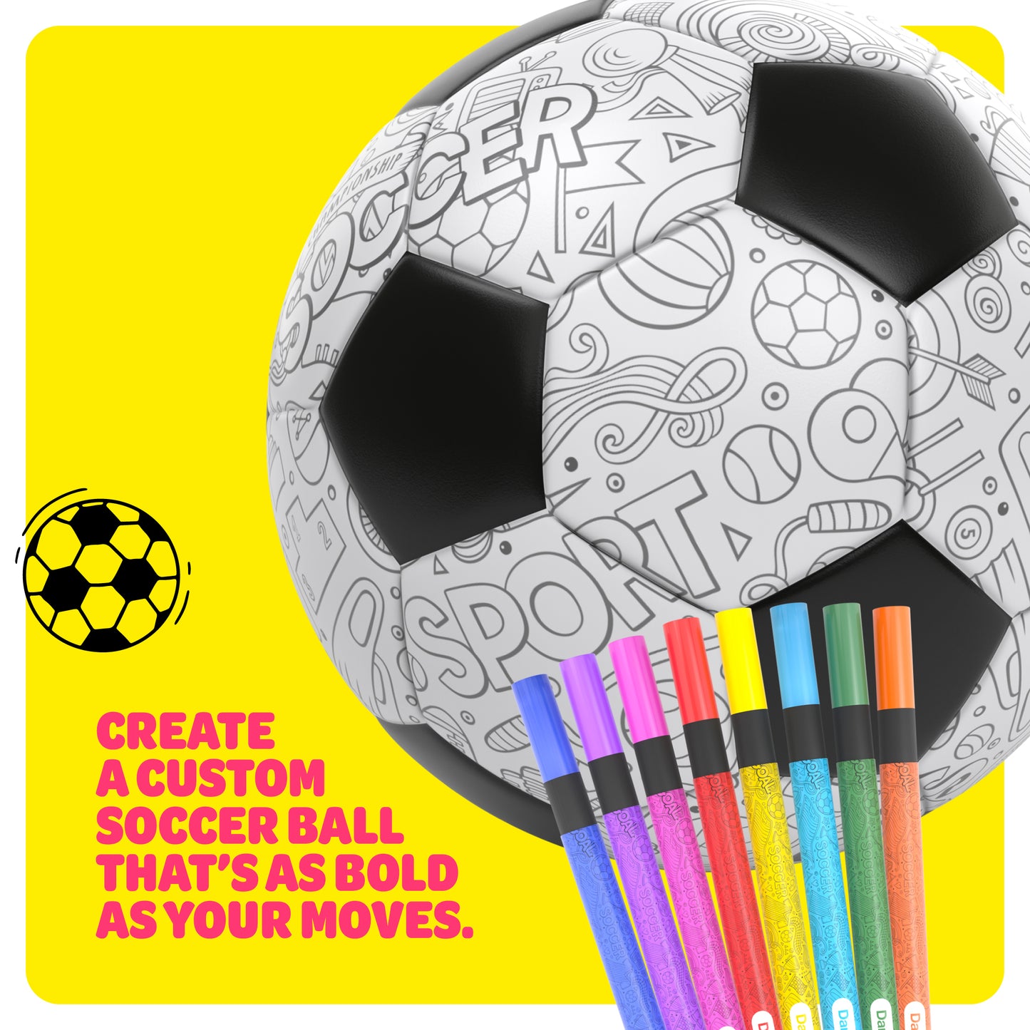 Dan&Darci Soccer Ball Coloring Kit for Kids