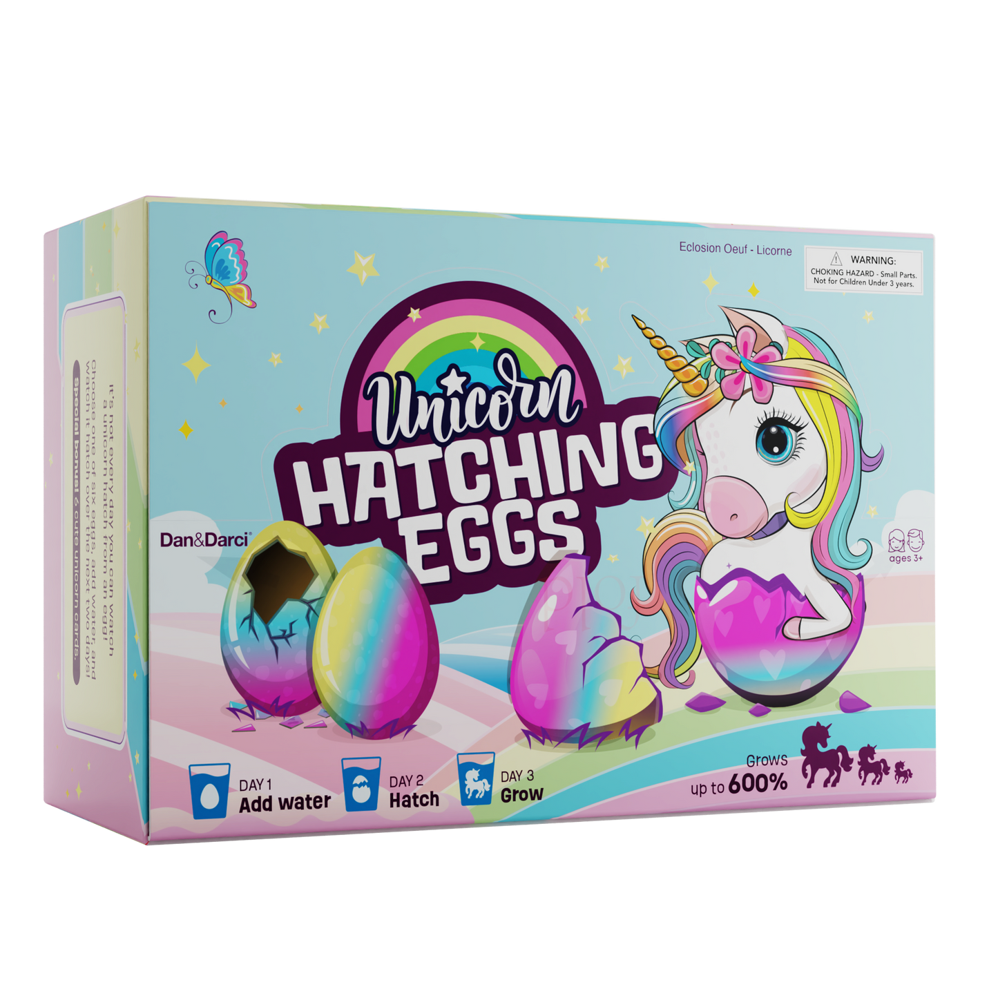 Dan&Darci Unicorn Hatching Surprise Eggs - 6 Pack, Grows 600%